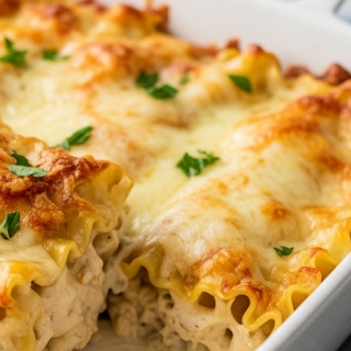 Cheesy Chicken Alfredo Lasagna Rolls Recipe – Easy & Creamy